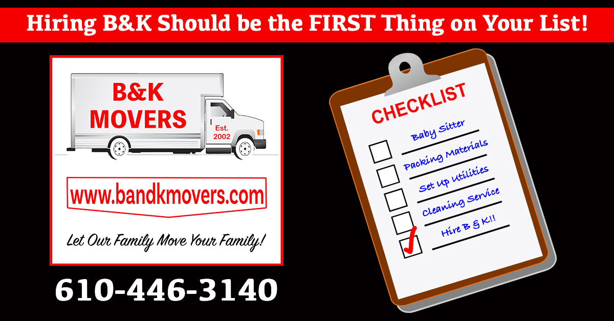 Moving Checklist, movers in Havertown, Delco Moving Company