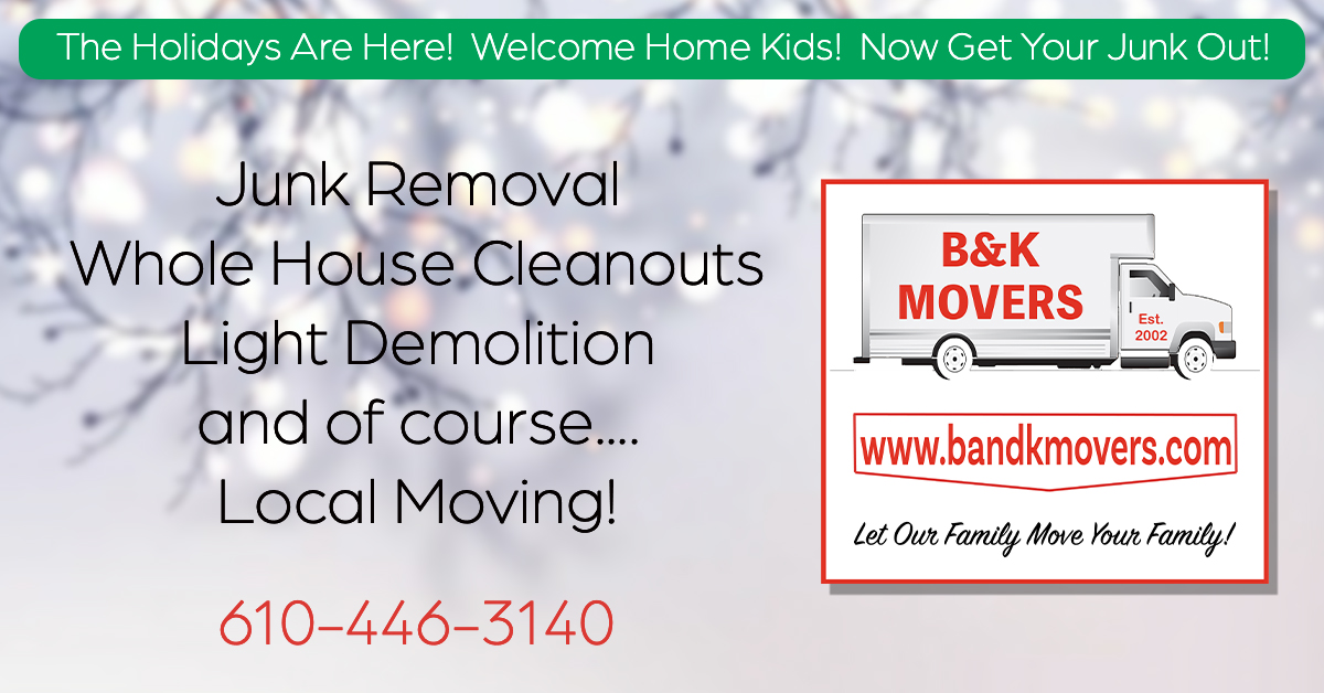 Junk Removal, Local Movers, Delco Moving Company, Holiday Purge