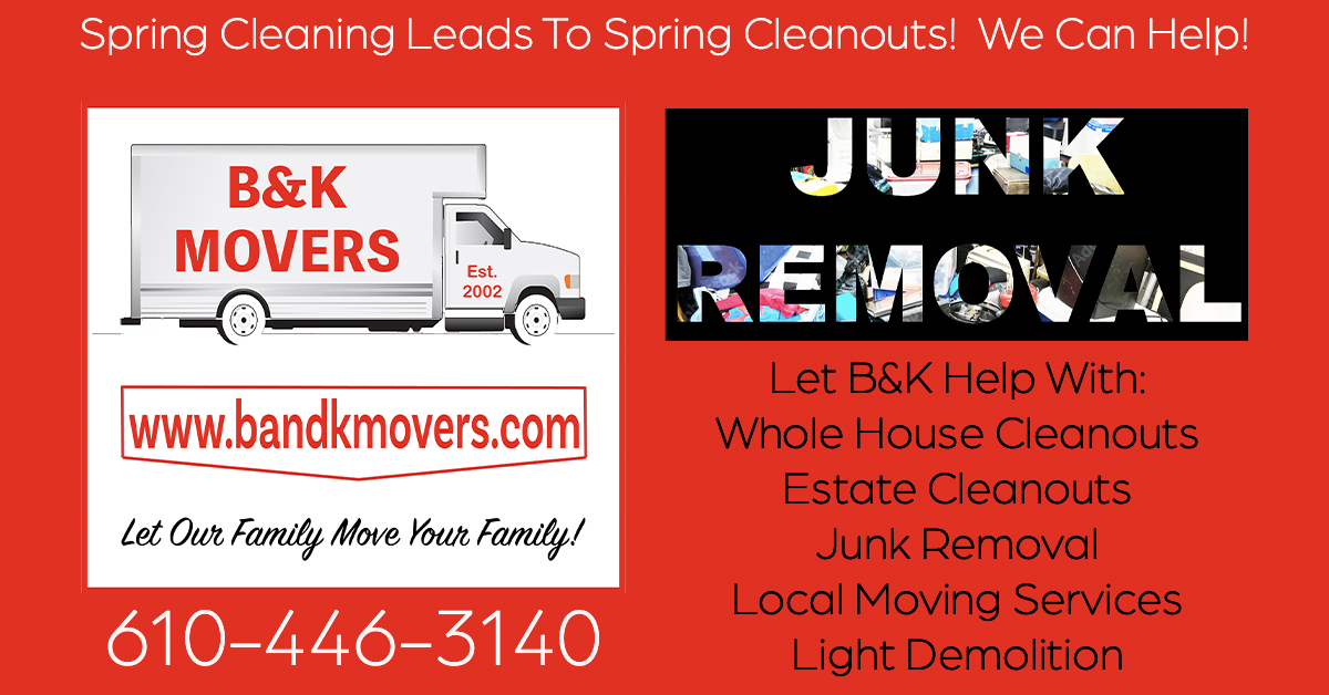 Spring Cleanouts, Junk Removal, Estate Cleanouts, Delco Moving Company